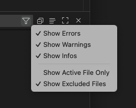 Filtrar el panell de problemes