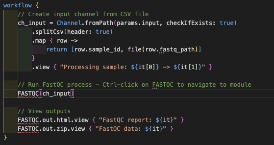 Soulignement d'erreur